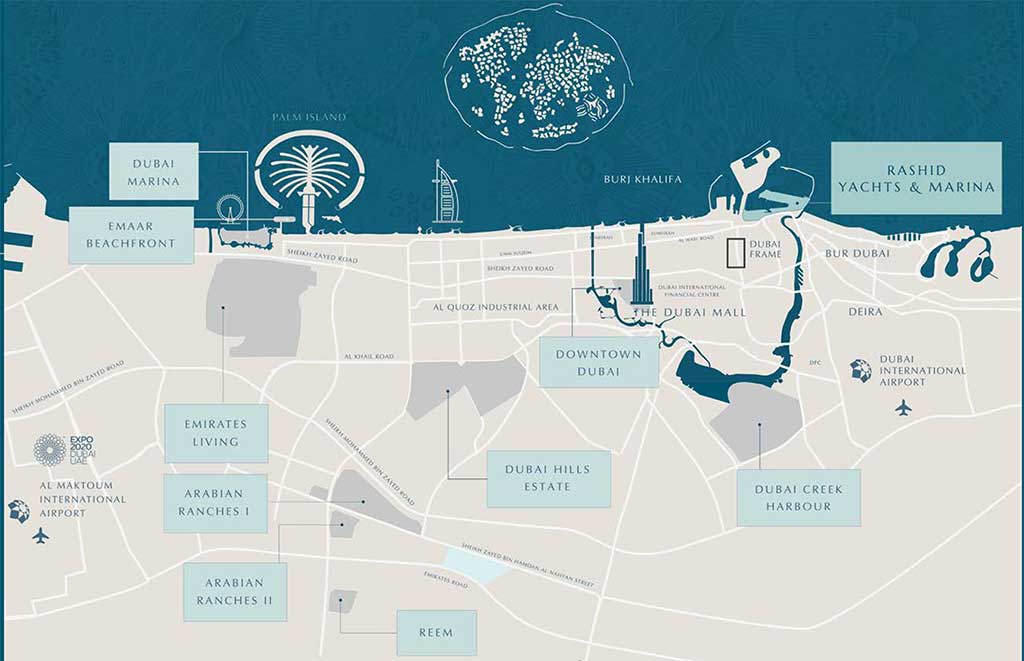 Rashid Yachts and Marina at Mina Rashid Location Map