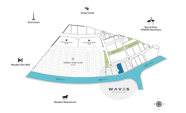 Waves Opulence Location Map