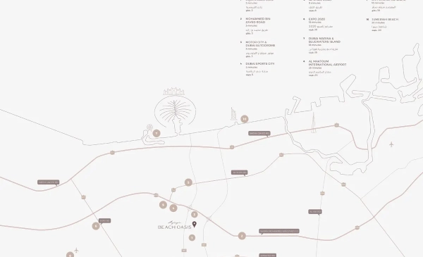 Azizi Beach Oasis Location Map