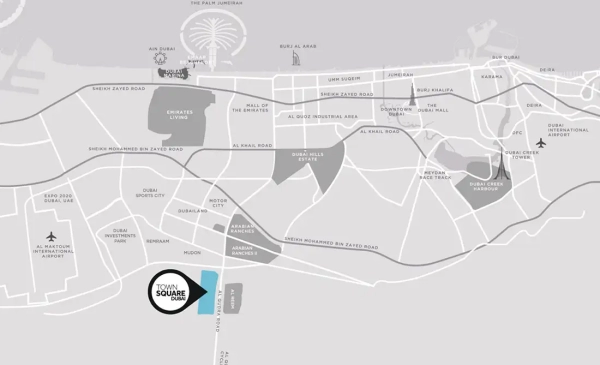 Shams Townhouses Location Map