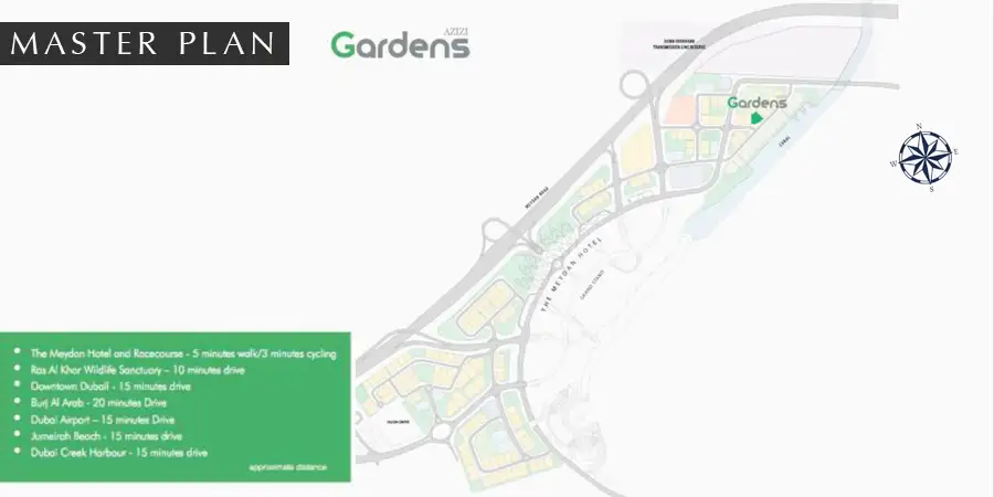 Azizi Gardens Apartments Master Plan at Meydan Dubai